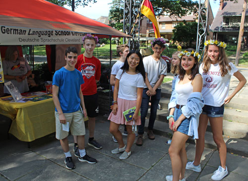 Teens having fun in the German Cultural Garden on One World Day